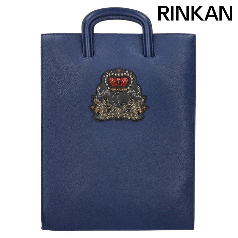 クリスチャンルブタン 装飾ロゴ 2WAY レザークラッチバッグ メンズ