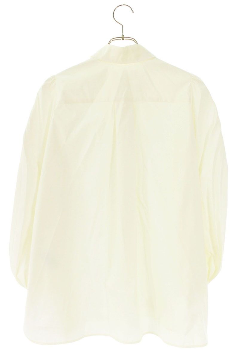  マメクロゴウチ MM 22 FW-SH 041 ポリエステルカーブプリーツ長袖シャツ レディース 1 長袖 シャツ ブラウス