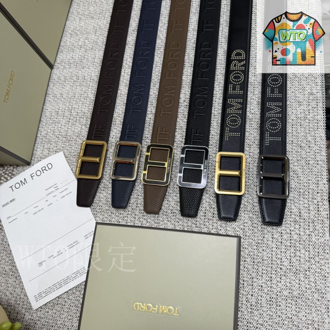 WTO通販 Tom Ford トムフォード ダブルフェイスレザーベルト-WTO輸入-YFT75