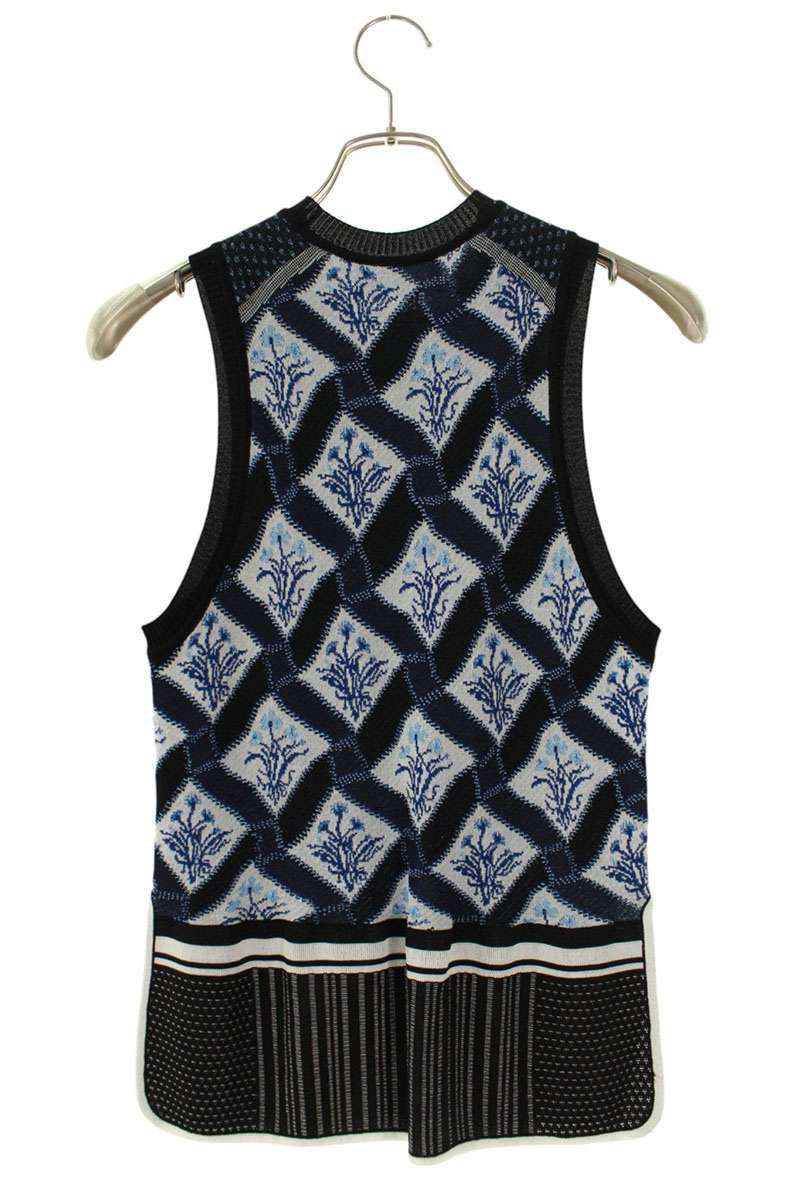 マメクロゴウチ 20FW MM20FW-KN068 フローラルチェックニットベスト