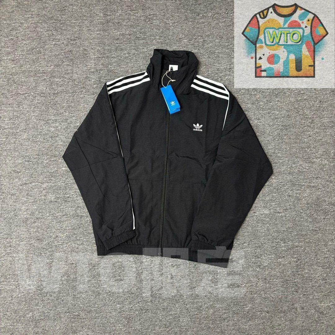 WTO通販 adidas Originals メンズ ジャケット スリーダブル 刺繍ロゴ ブラック スカイブルー M-XXL -WTO輸入-LWC98