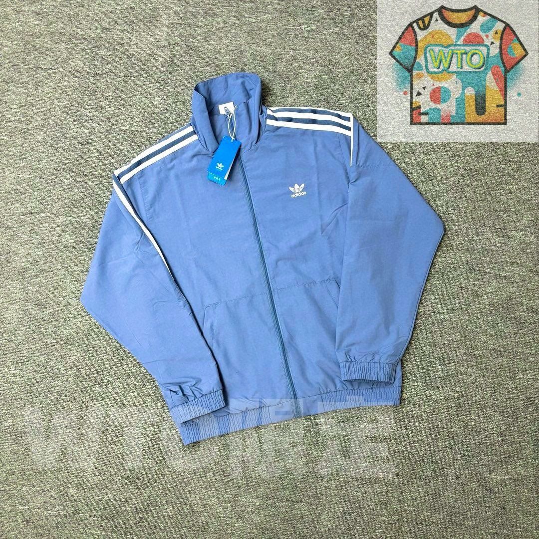 WTO通販 adidas Originals メンズ ジャケット スリーダブル 刺繍ロゴ ブラック スカイブルー M-XXL -WTO輸入-TFN93