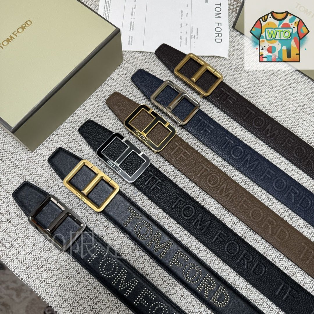 WTO通販 Tom Ford トムフォード ダブルフェイスレザーベルト-WTO輸入-XVD49