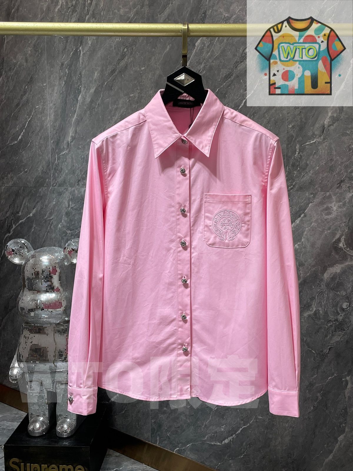 WTO通販 Chrome Hearts メンズ シャツ カラフルクロス 刺繍 ピンク S-XL -WTO輸入-PKY75