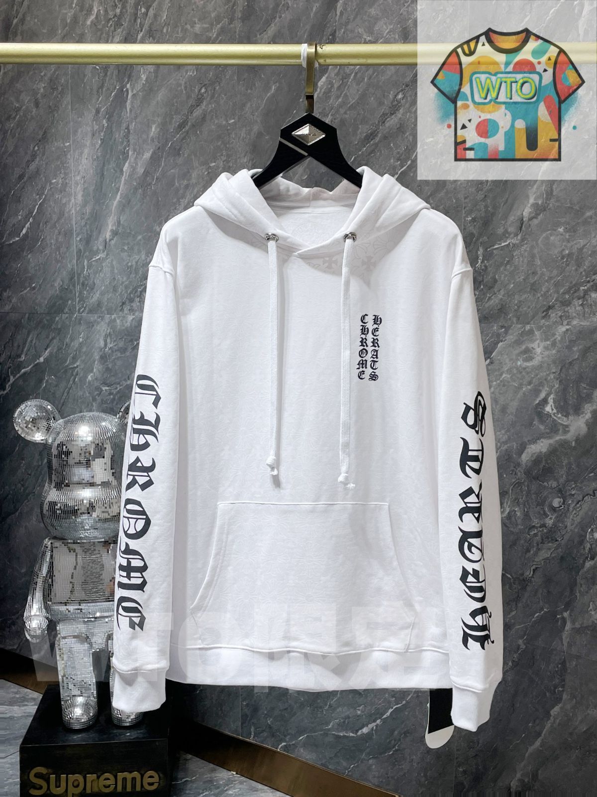 Chrome Hearts メンズ フーディー ホースシュー ジッパー ブラック ホワイト S-XL