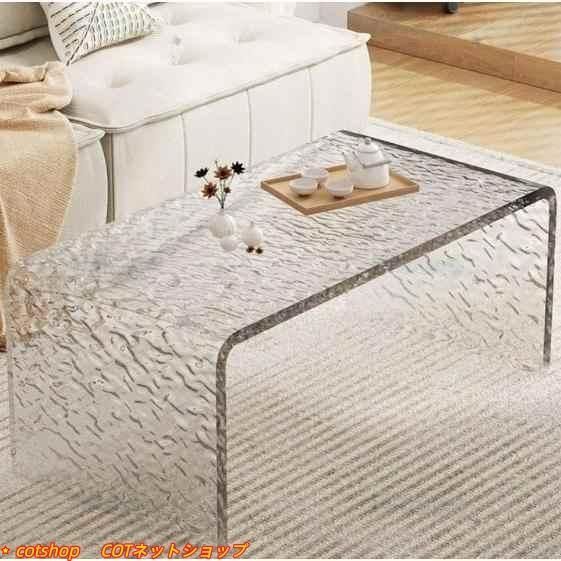 寝室窓台ベッド上小テーブル家庭用 アクリル透明フローリング窓付き茶テーブルシンプル畳ローテーブル 60 30 クローバー