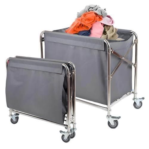 かご台車 ホテルリネンカート 折りたたみ式 ホテル清掃台車 大型 ランドリーワゴン 取り外し なバッグ付き キャスター付き 業務用 商業