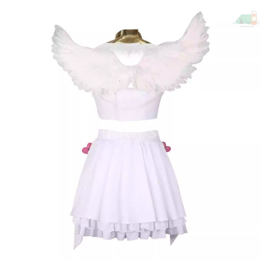 Panty Stocking パンティ コスプレ衣装 変身 白 天使 羽根 セクシー アニメ イベント フルセット ウィッグ 没入感