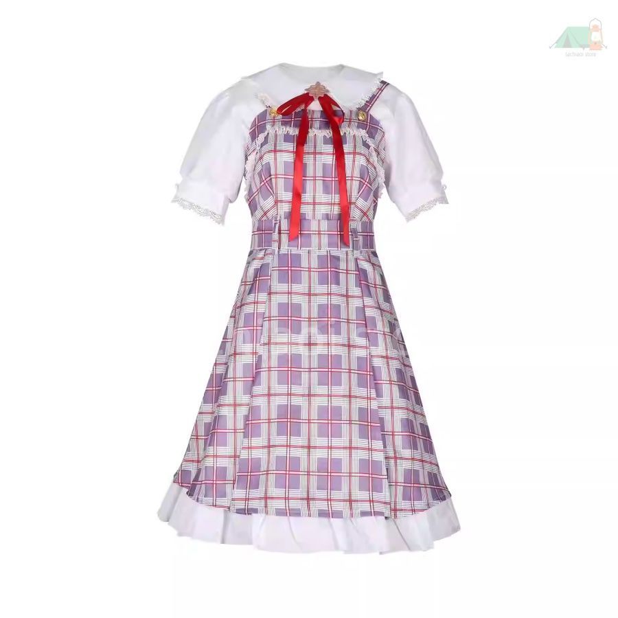 ゆりきゅー 真奈美 コスプレ衣装 ドレス 百合 二次元 アニメ イベント ウィッグ フルセット