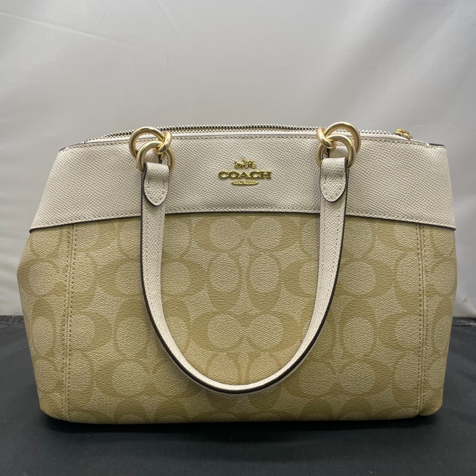 コーチ ハンドバッグ 2 wayバッグ ベージュ ホワイト