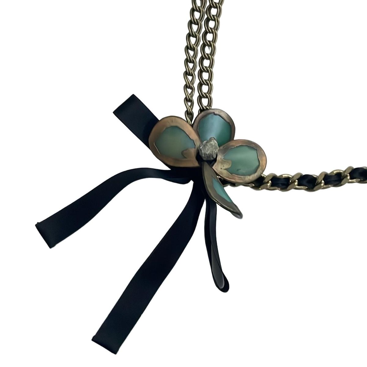 MARNI マルニ ネックレス - ゴールド×黒×ダークグリーン