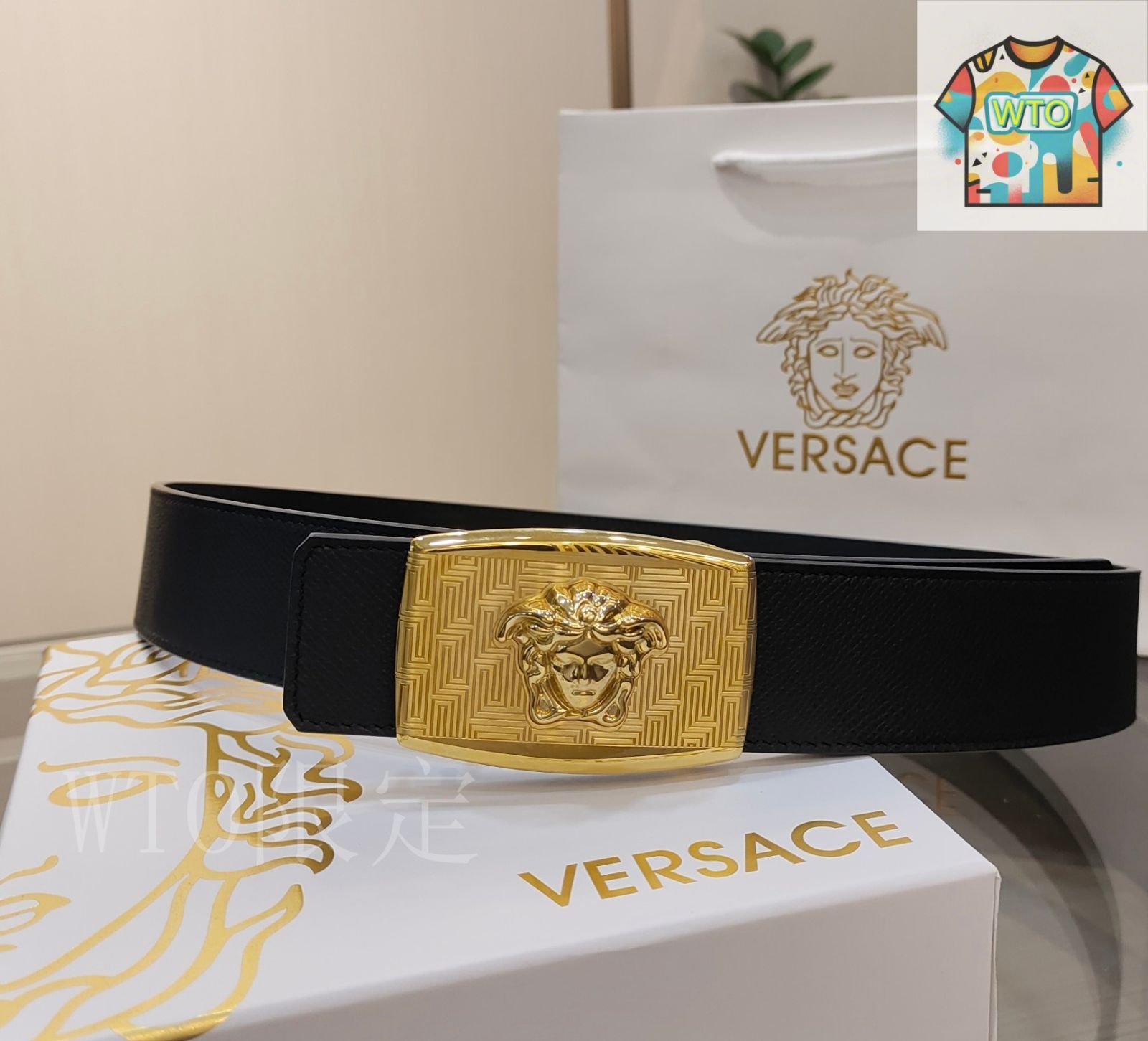 WTO通販 Versace ヴェルサーチ レザーベルト-WTO輸入-OFQ59