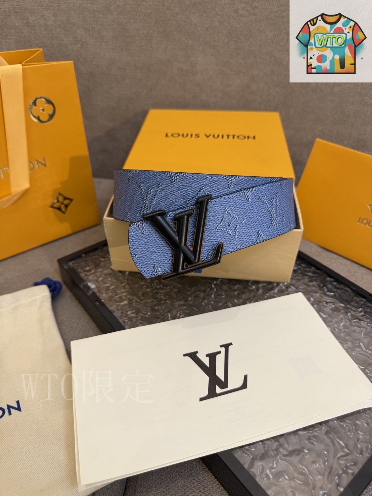 WTO通販 Louis Vuitton ルイヴィトン Dimension リバーシブルベルト WTO輸入 VVZ 64 ベルト 小物 メンズ