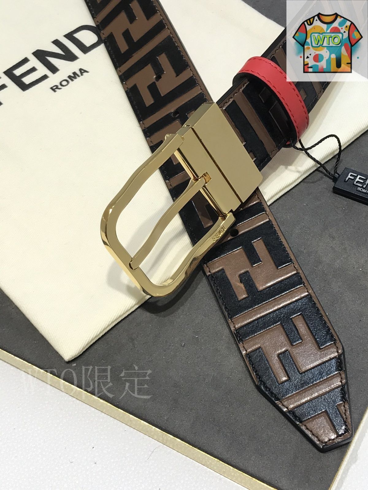 フェンディ ロゴデザインベルト-WTO輸入-MBO81
