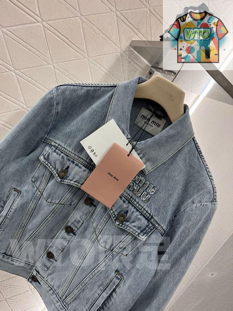 miu miu ライトブルーデニムジャケット クロップドスタイル|WTO通販| -WTO輸入-QDD07