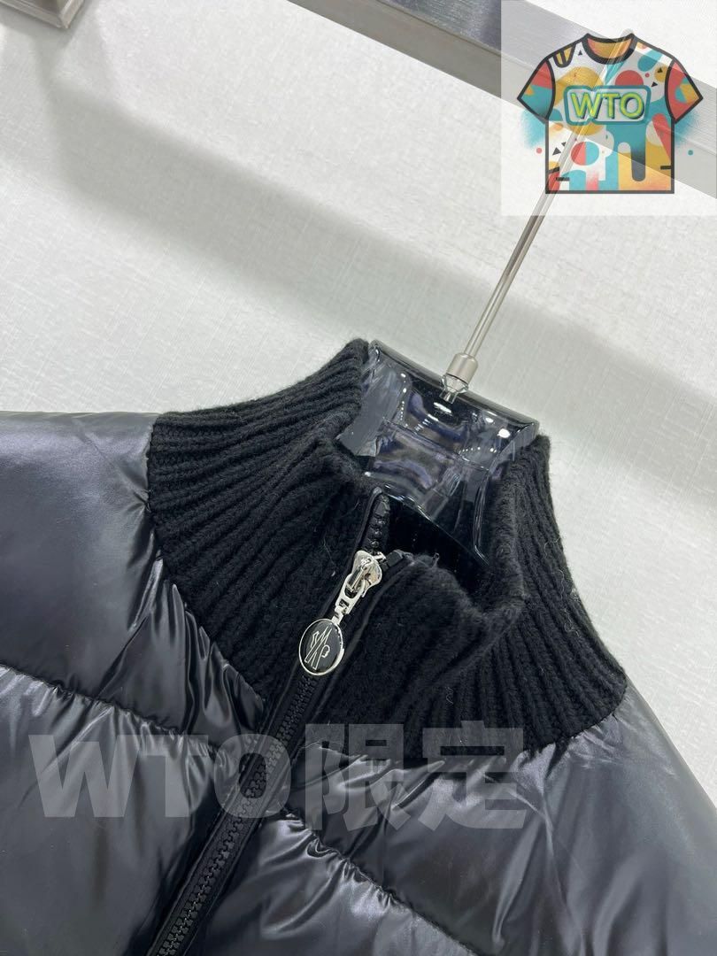 Moncler 黒 ダウンジャケット リブ編みハイネック| |
