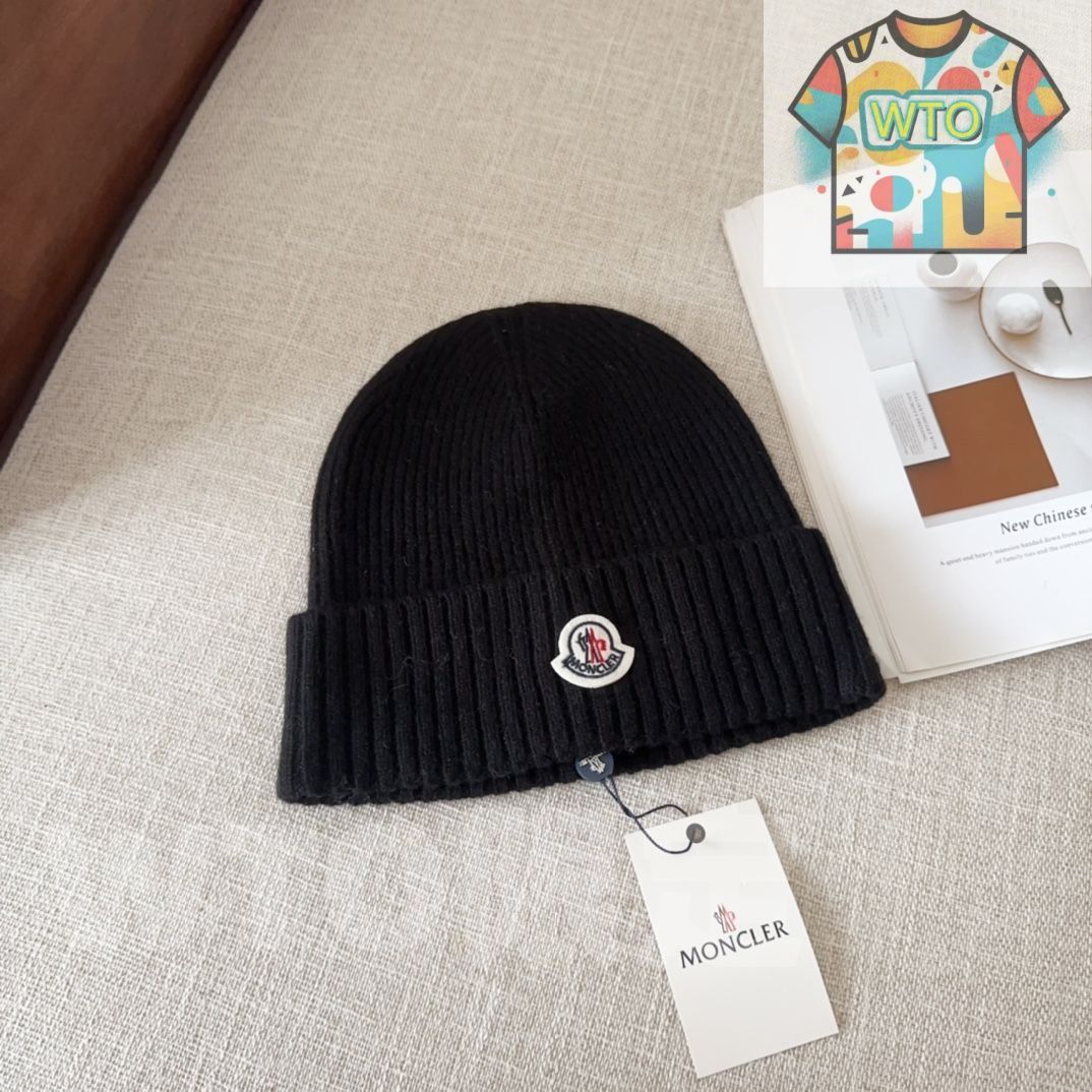 MONCLERウールフリース帽子ブラック|WTO通販| -WTO輸入-PGR12