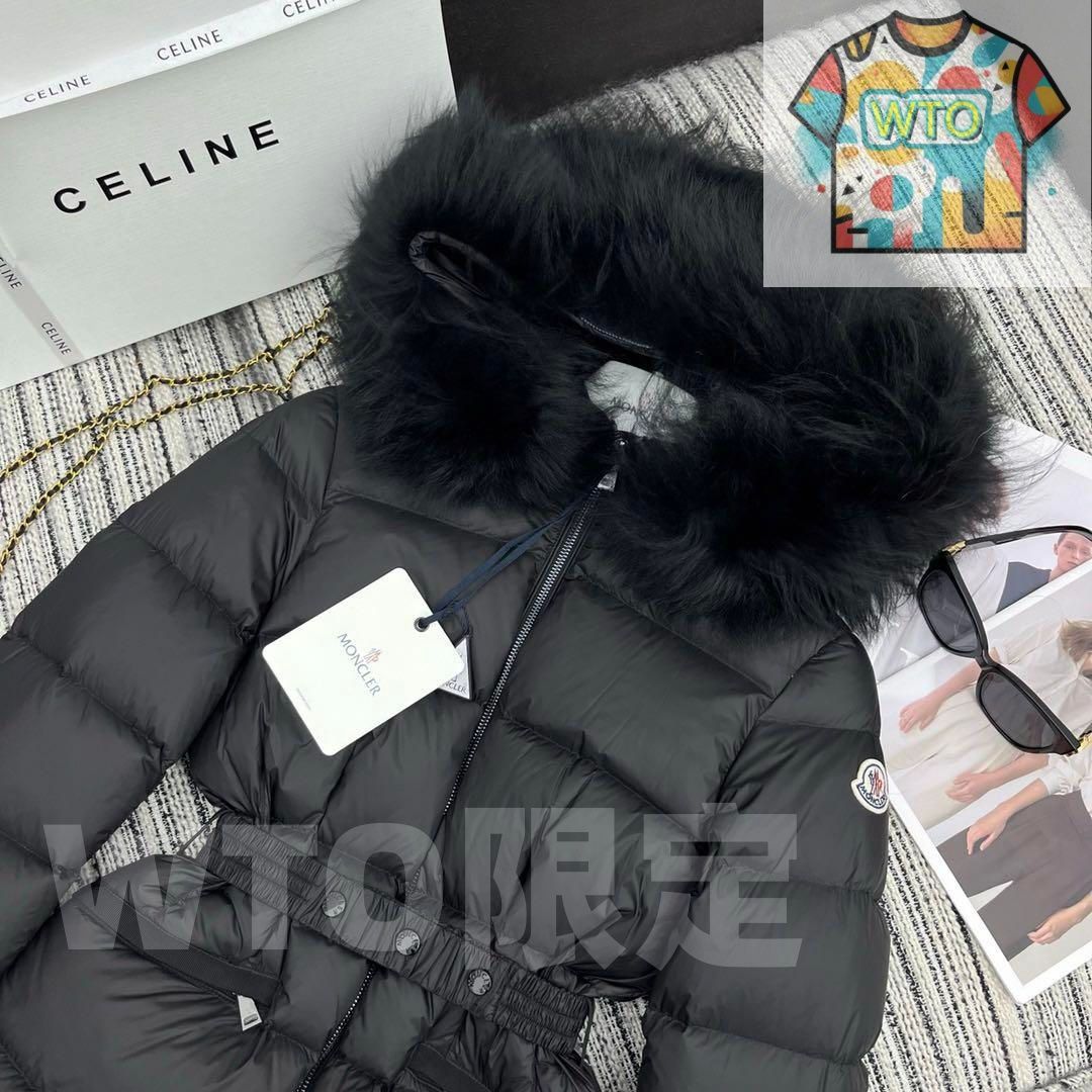 MONCLERモンクレール 黒 ダウンジャケット フード付き ウエストベルト|WTO通販| -WTO輸入-LUE16