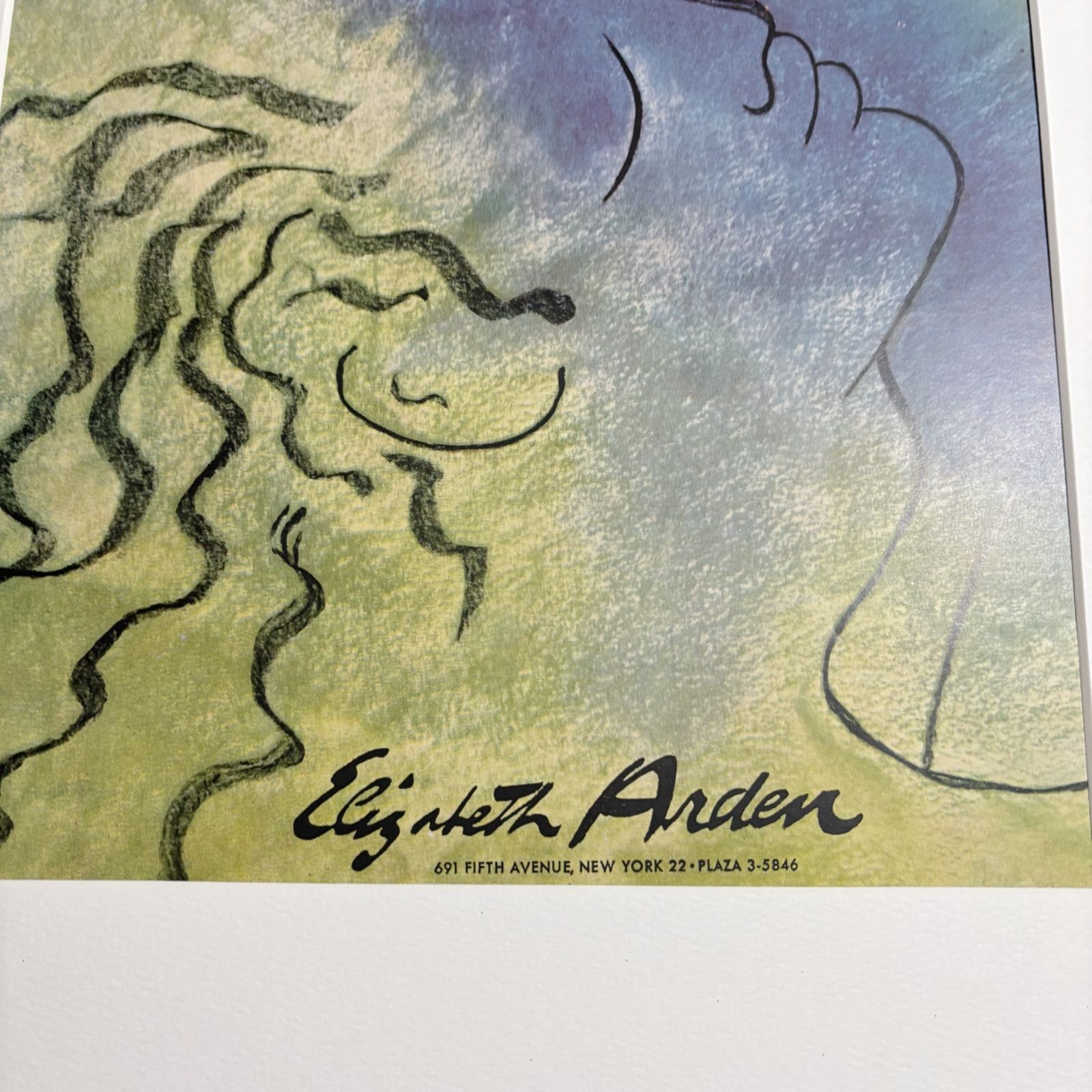 ＜1948 広告＞Jean Cocteau ジャン・コクトー My Love Elizabeth Arden ヴィンテージ ビンテージ アートポスター 額縁 フレーム付き インテリア モダン おしゃれ かわいい 壁掛け