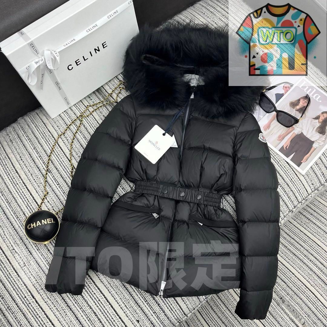 MONCLERモンクレール 黒 ダウンジャケット フード付き ウエストベルト|WTO通販| -WTO輸入-LUE16