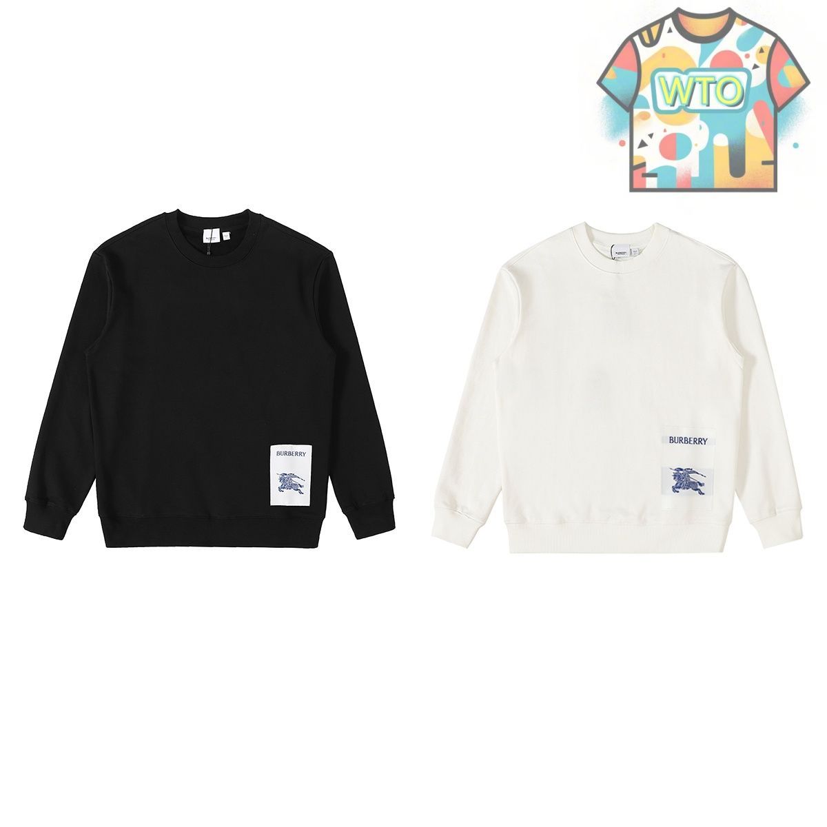 バーバリー Burberry 2025ss B 家の新シーズンのパッチ刺繍入り純綿の丸首のワークウェアポケット付きセーター