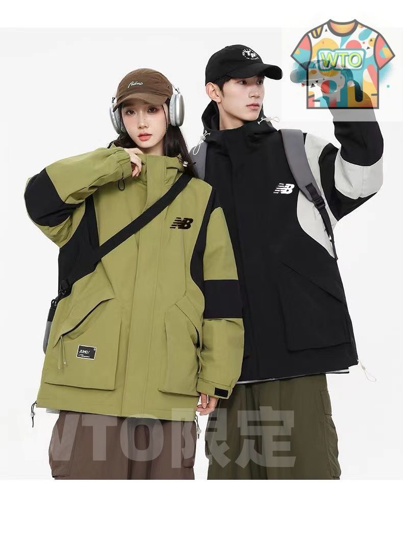 Balance NB 新モデルのアメリカン風男女兼用のフード付きワークジャケット 風防ぎのスポーツレジャーコート