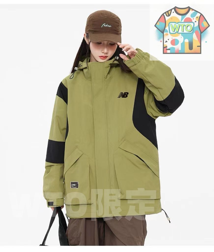 New Balance NB 新モデルのアメリカン風男女兼用のフード付きワークジャケット 風防ぎのスポーツレジャーコート
