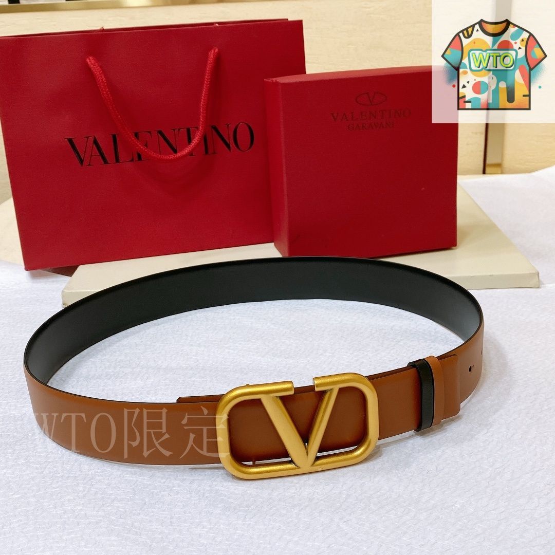 WTO通販 VALENTINO GARAVANI VLOGO SIGNATURE レザーベルト-WTO輸入-JXH28