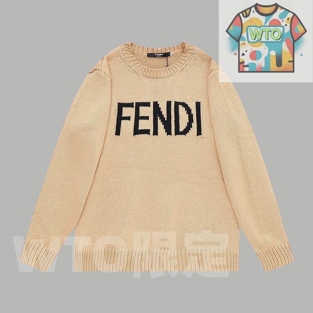 デザイン フェンディ Fendi のロゴ英語を したウールセーター