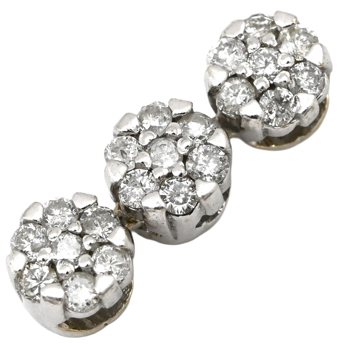 ペンダントトップ K18WG ダイヤモンド ホワイトゴールド Au750 18K 18金 3連 ドロップ ムービング スイング トリロジー