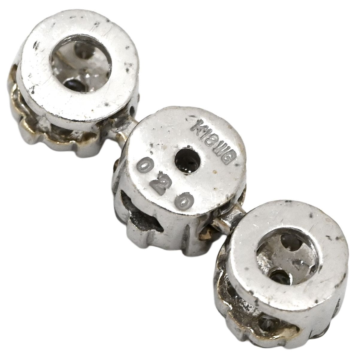 ペンダントトップ K 18 WG ダイヤモンド ホワイトゴールド Au 750 18金 3連 ドロップ ムービング スイング トリロジー