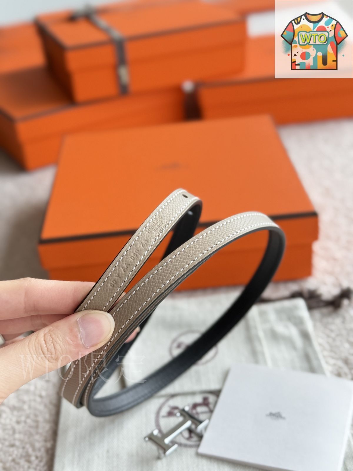 WTO通販 Herm s エルメス Mini 5382 レディースベルト-WTO輸入-BLU 35