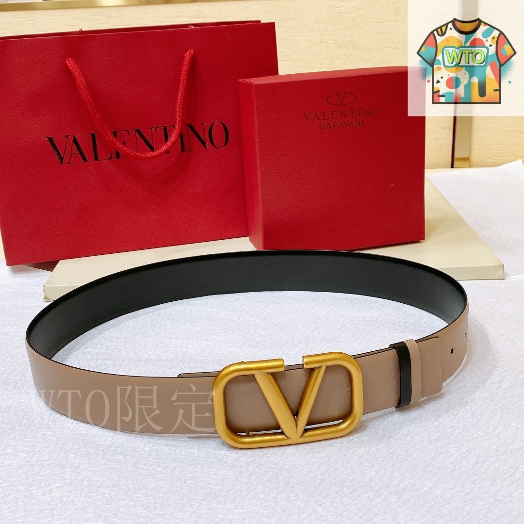 WTO通販 VALENTINO GARAVANI VLOGO SIGNATURE レザーベルト-WTO輸入-EZU35