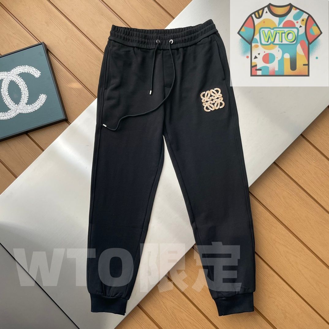 LOWEW ロエベ の新モデルのロゴ刺繍入り 男性用セーターパンツ レジャーパンツ 長パンツ