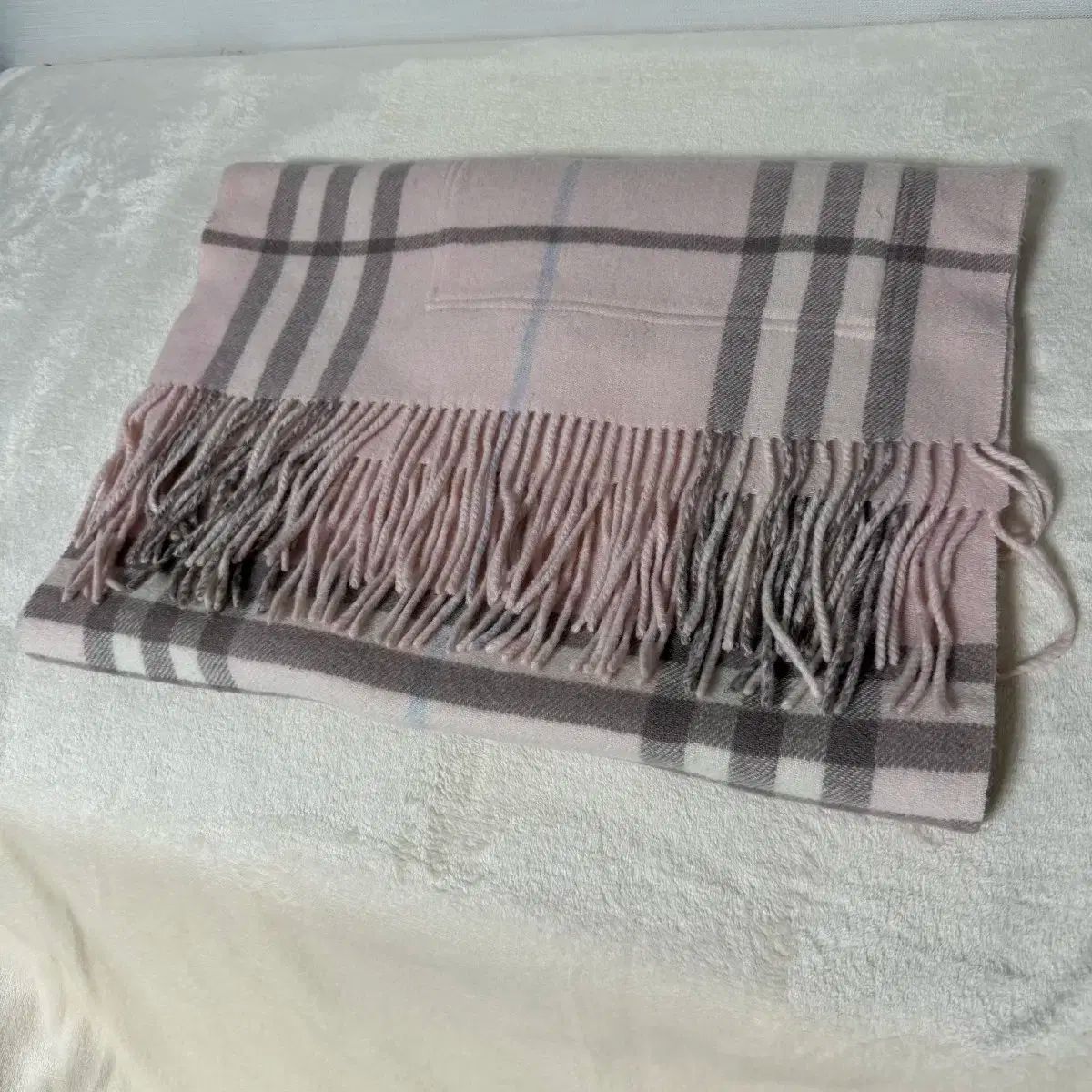 バーバリー ベビーピンク チェック ショール