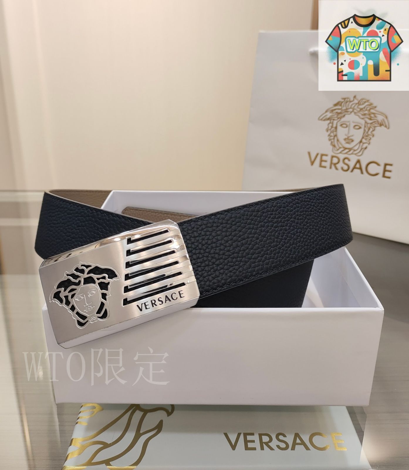 WTO通販 VERSACE ヴェルサーチ レザーベルト-WTO輸入-YCG36