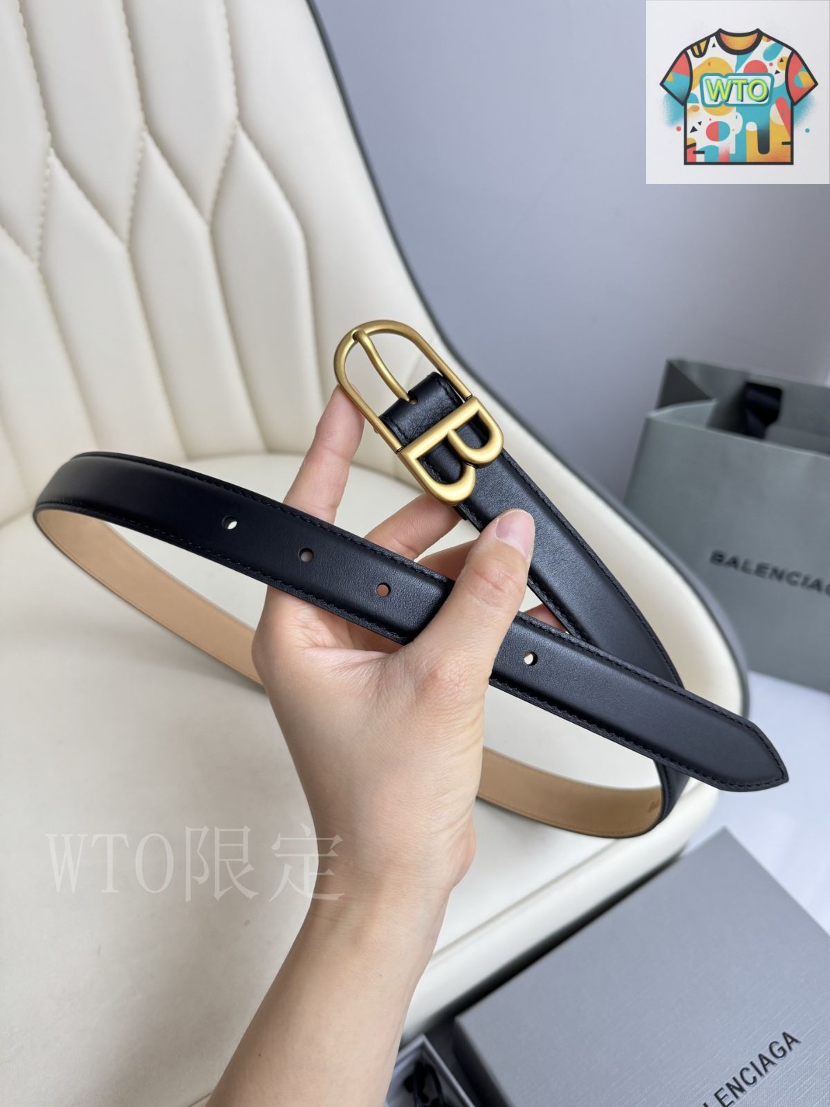  WTO通販 Balenciaga バレンシアガ レザーベルト-WTO輸入-WSP 77 ベルト 小物