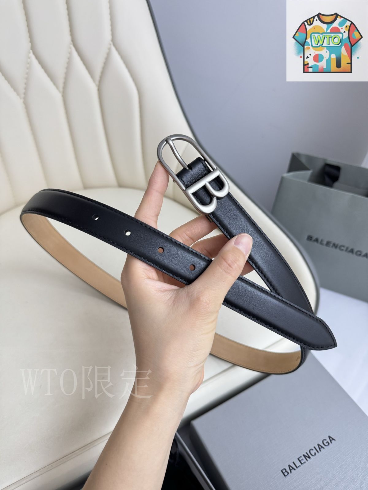  WTO通販 Balenciaga バレンシアガ レザーベルト WTO輸入 YEZ 60 ベルト 小物