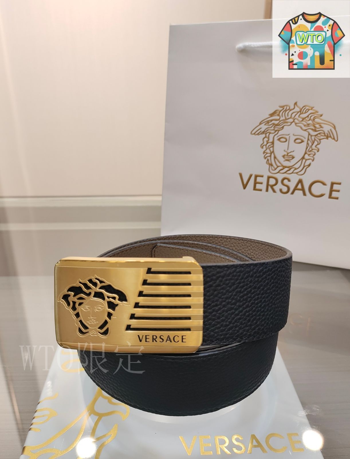 【激安セール！】 WTO通販 VERSACE ヴェルサーチ レザーベルト-WTO輸入-LTR17 【新作】