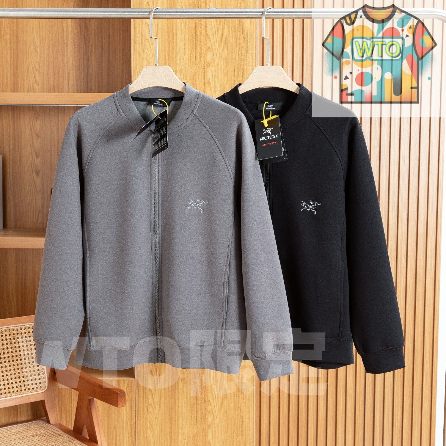 始祖鳥 アークテリックス のファスナー式セーター 刺繍入りレジャージャケット