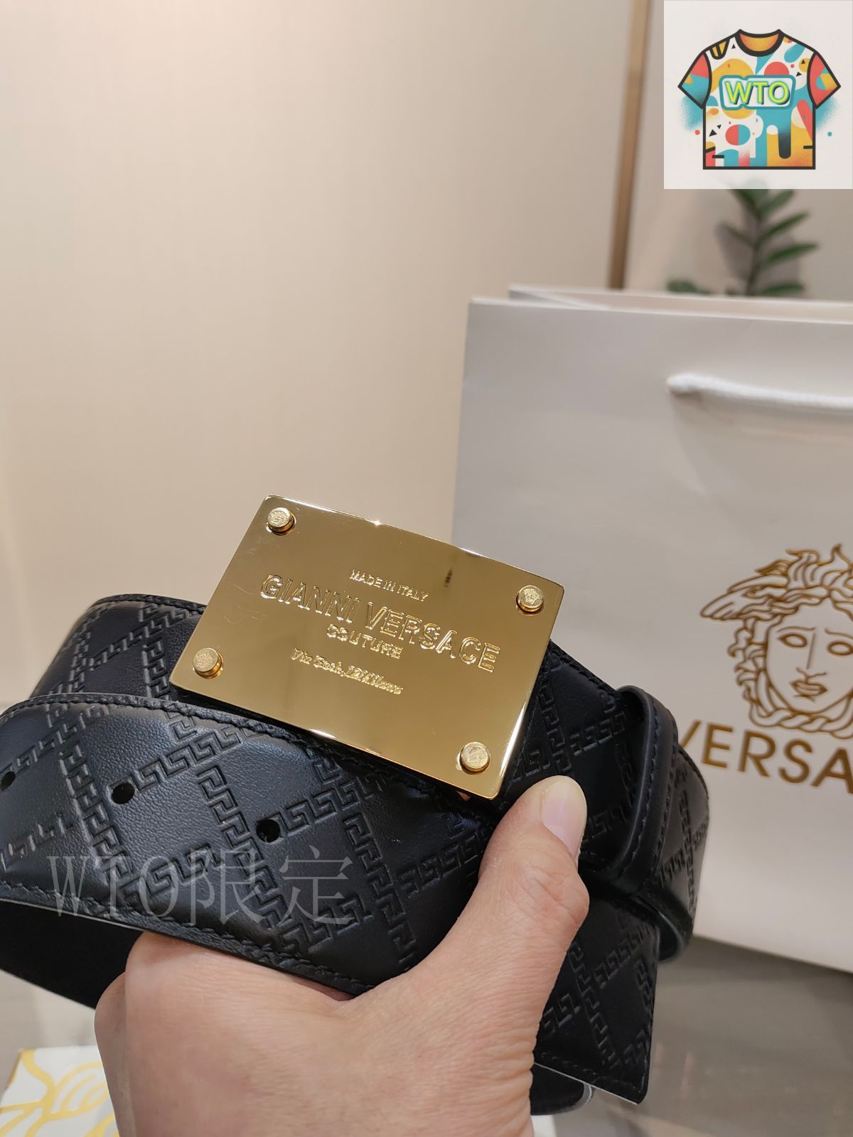 ヴェルサーチ レザーベルト-WTO輸入-CXQ49