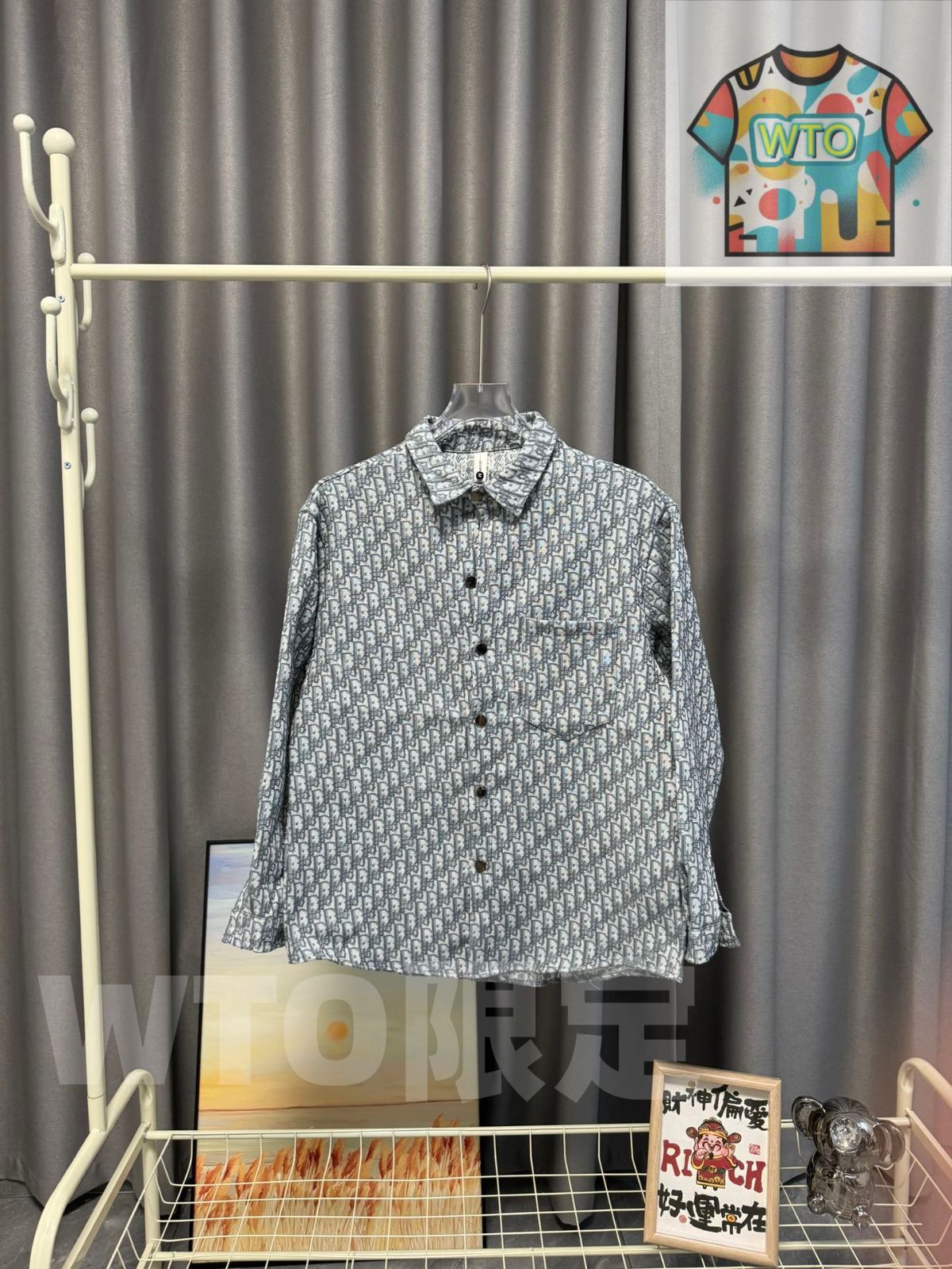 ディオール DIOR の新モデル 満遍にプリントされたモノグラム柄の柄あしらいジャケット 男女兼用モデル