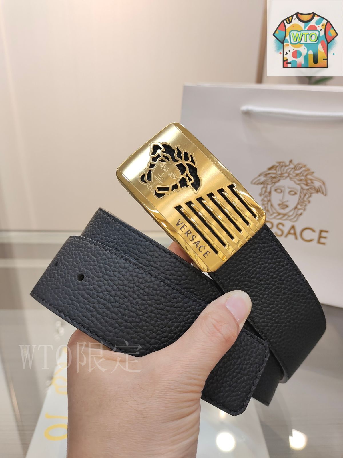 ヴェルサーチ レザーベルト-WTO輸入-LTR17