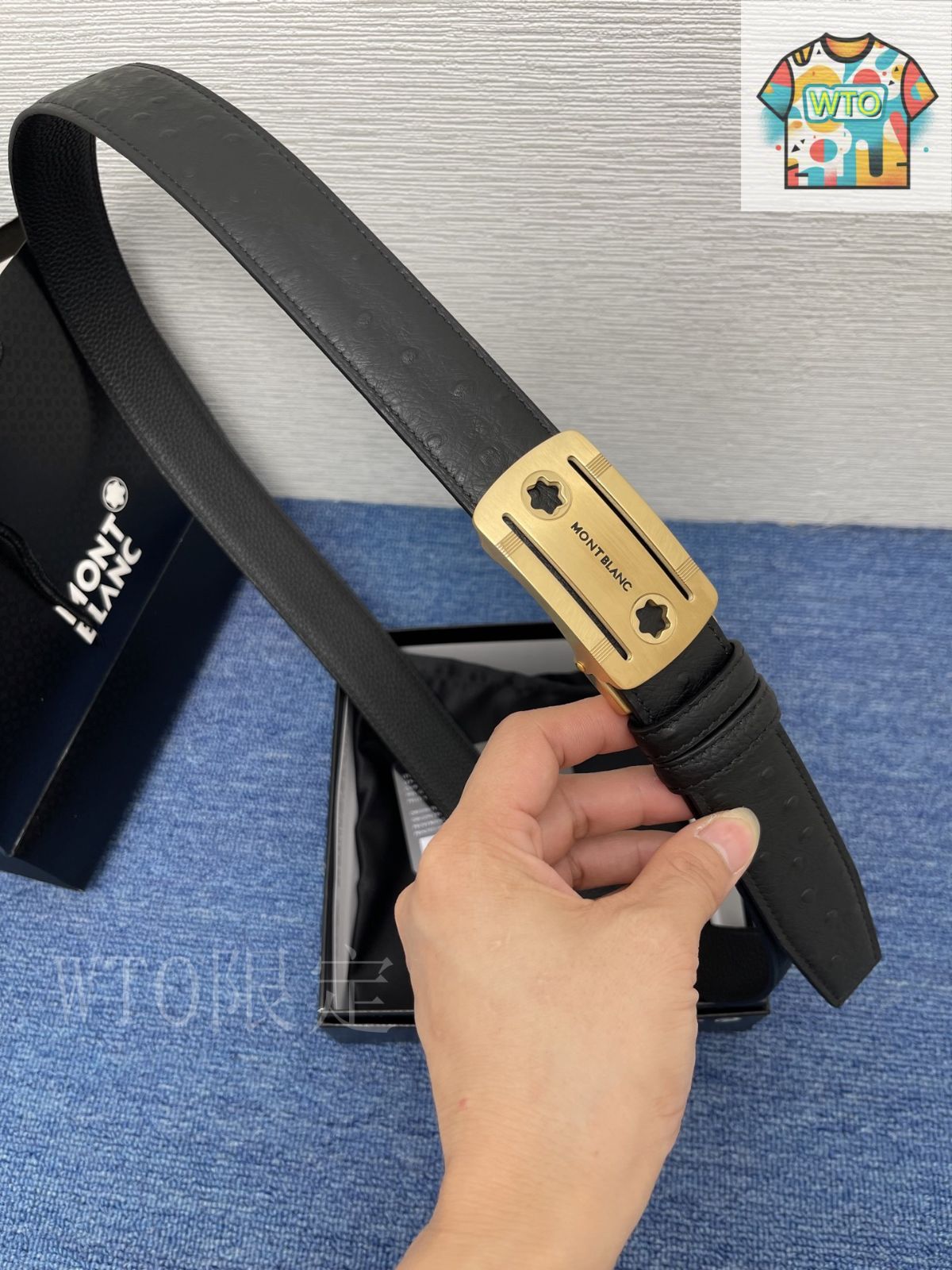 WTO通販 Montblanc モンブラン メンズ レザーベルト-WTO輸入-QGW34