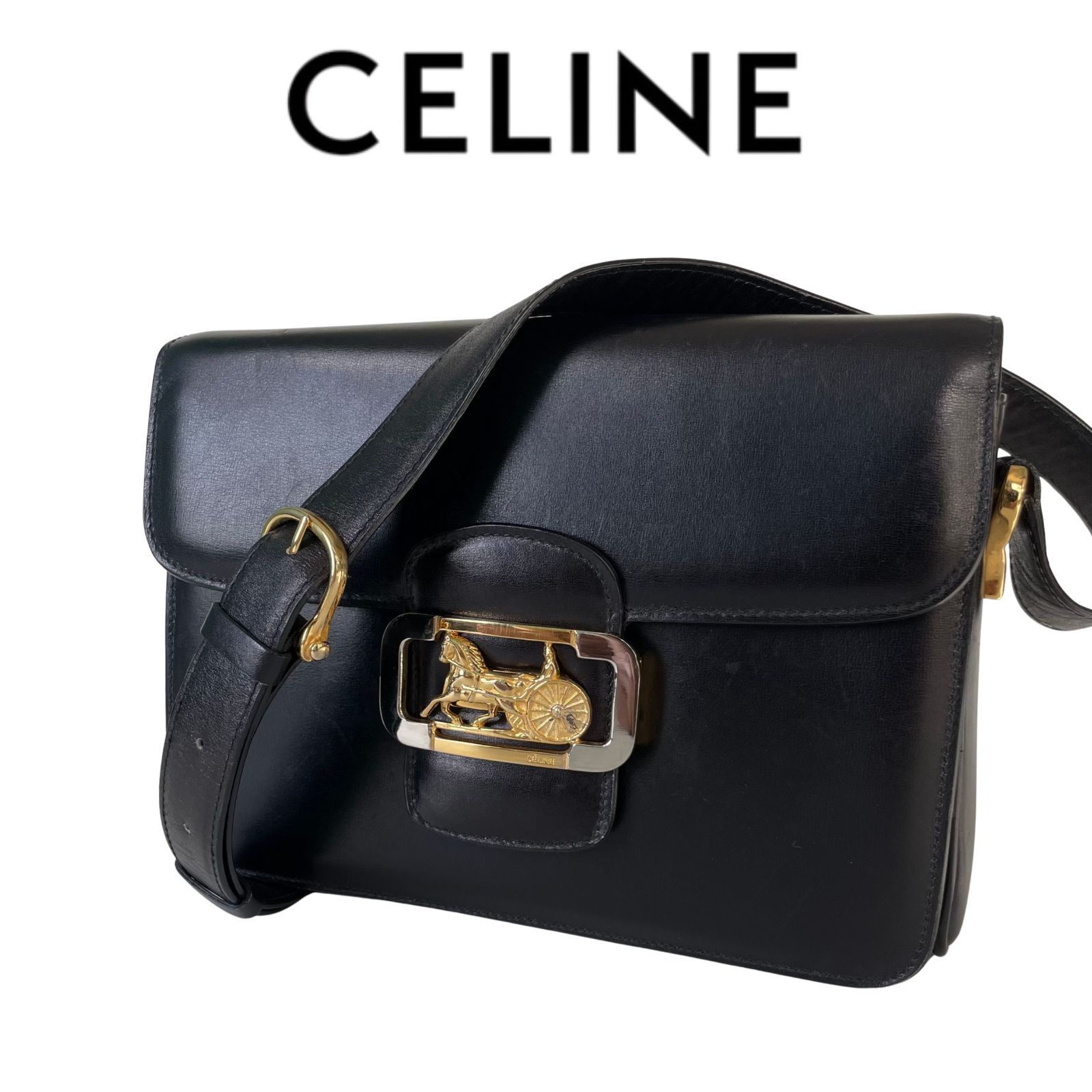 極美品/希少モデル】 CELINE セリーヌ 馬車金具 ホースキャリッジ