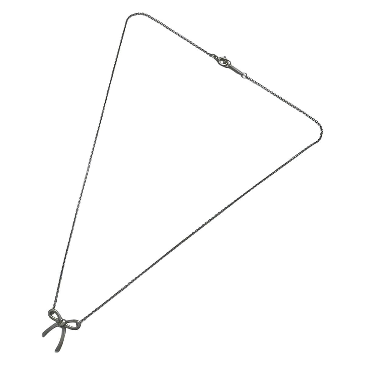 TIFFANY Co ティファニー ネックレス リボン シルバー