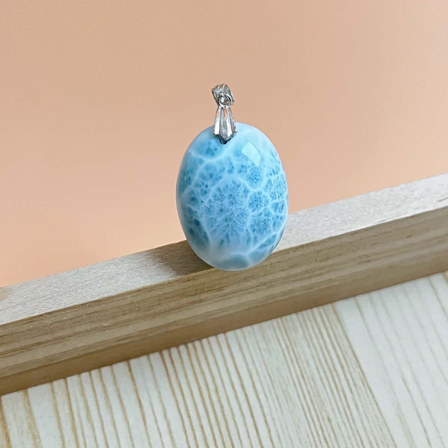 EU製 ラリマーペンダント パワーストーン 天然石 お守り プレゼント 約25.6 19.3 11.2mm ZB9707