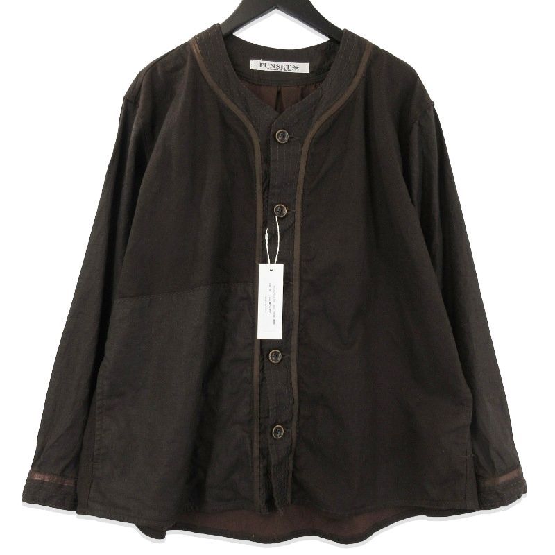 FUNSET OF ART ファンセットオブアート ベースボールシャツ 196 ベンガラ泥リネン ブラウン M
