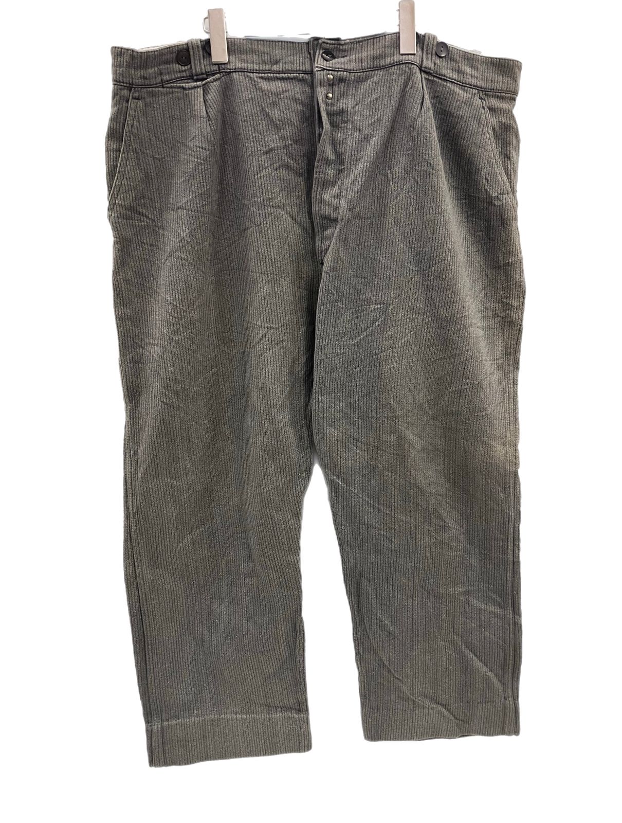 ヴィンテージ 50 s 50年代 EURO ユーロワーク VETEMENTS MONS ピケ ワークパンツ ごま塩 ヘリンボーン メタルフック ボタンフライ ボトムスその他 グレー - 101MB-775