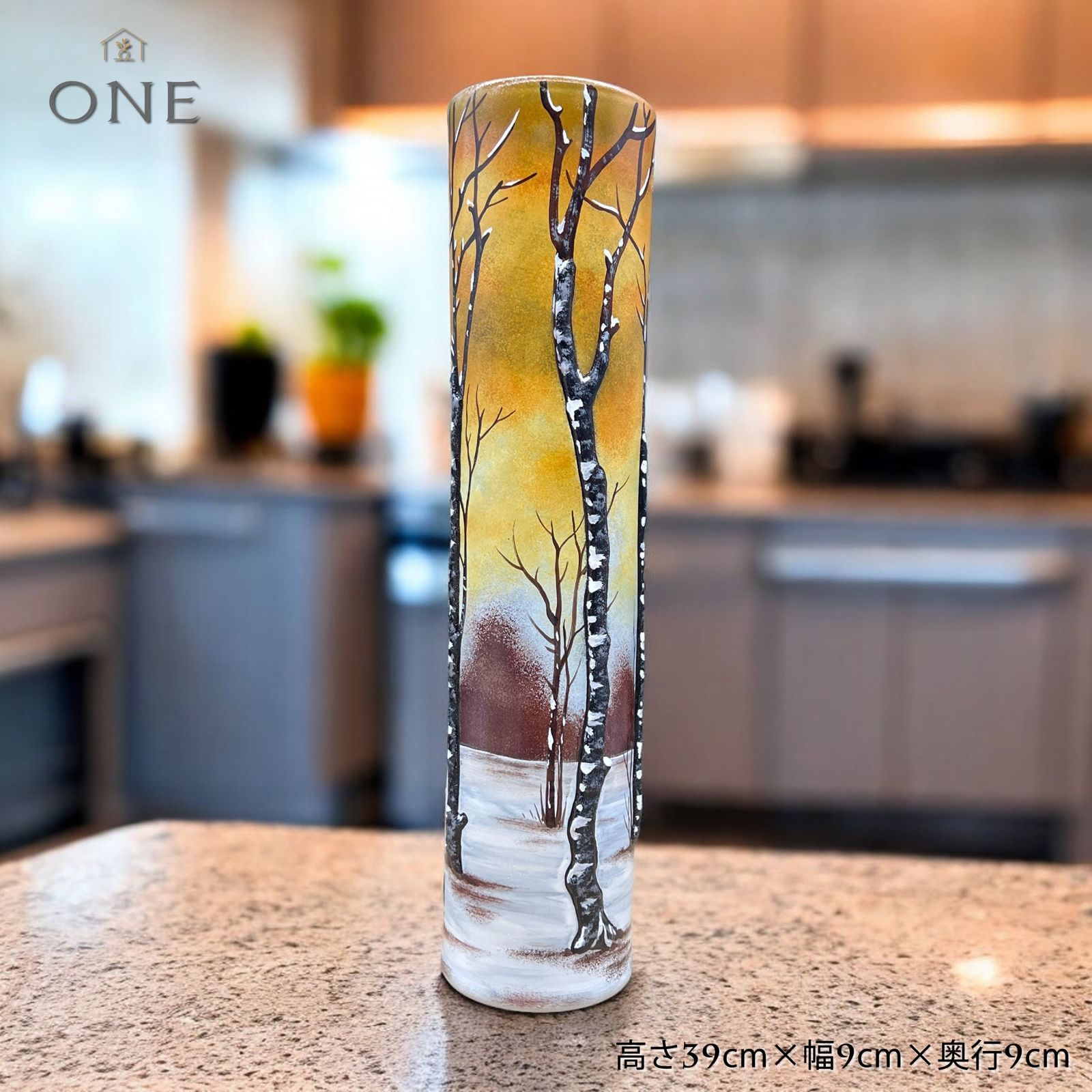 【証明書付】ドーム ナンシー 冬景色花瓶タイプ　高さ21.5cm エナメル彩 証明書付】冬景色花瓶 ドームナンシー 花瓶 エナメル彩 アンティーク